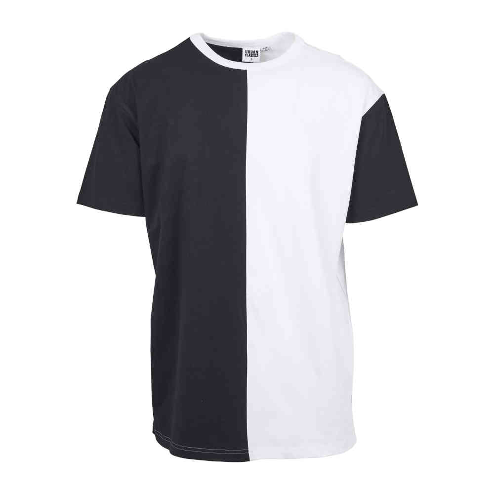 Urban Classics - Oversize Harlequin Heren Tshirt - Zwart/Wit